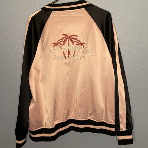 Ashley By 26 International Los Angeles State of Mind Pink & Black Bomber Size 3X - Picture 9 of 10